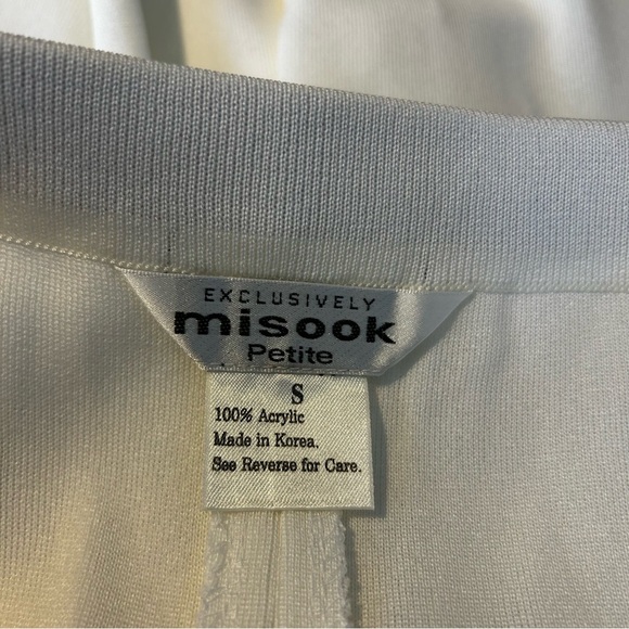 NWT Misook Classic White Pull On Wrinkle Free Acrylic Pants Size Small Petite - Picture 6 of 10